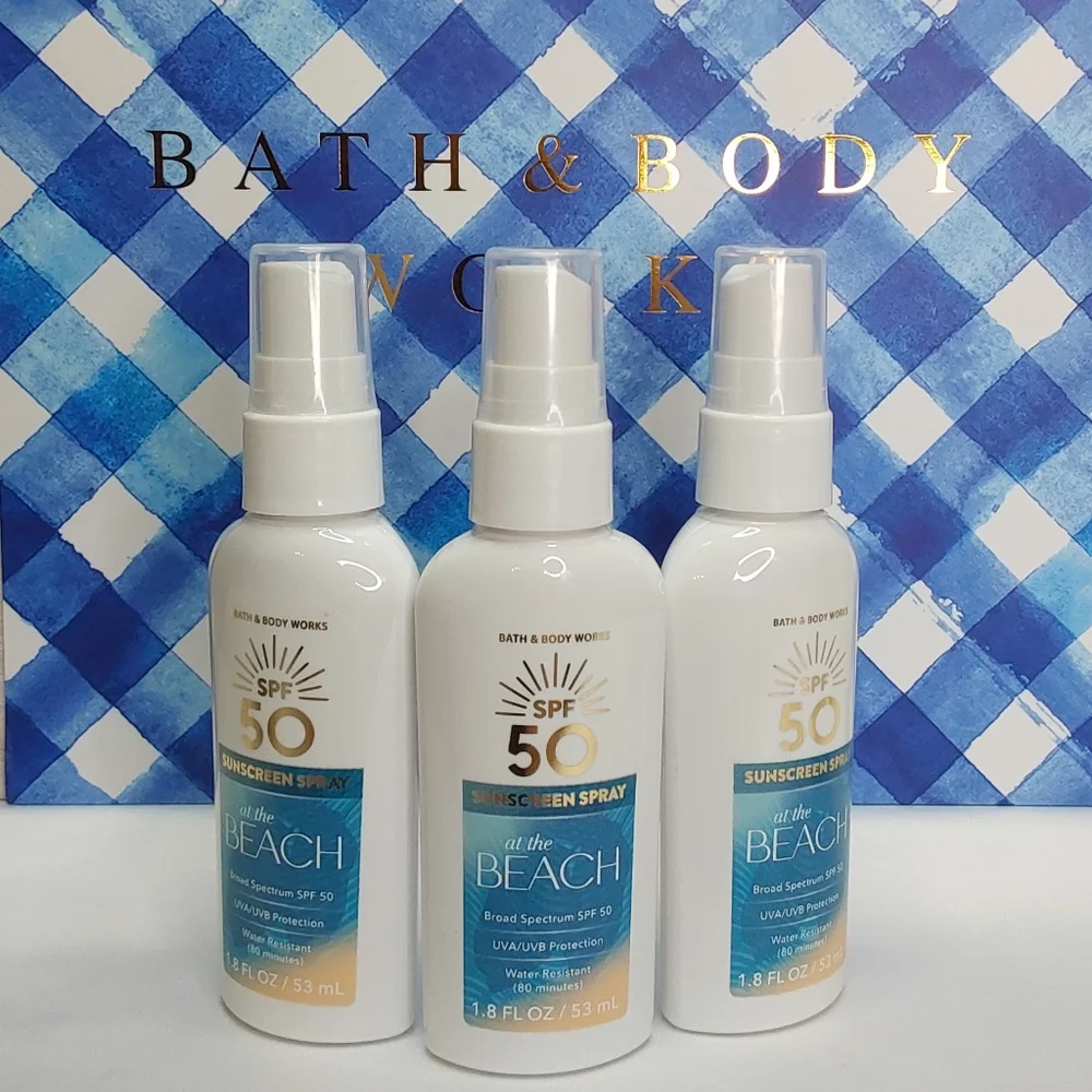 BATH & BODY WORKS 'AT THE BEACH' 3-PIECE SUNSCREEN SPRAY SPF50, TRAVEL SIZE SET - Picture 6 of 15
